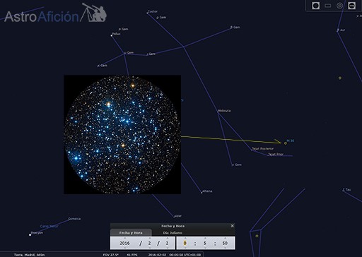 Localización de M35 y vista ampliada
