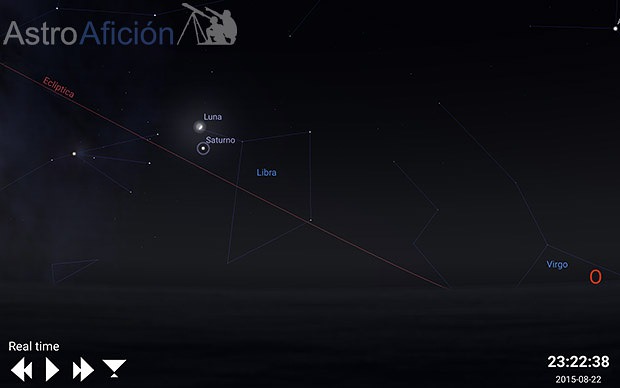 Conjunción Luna - Saturno 22 Julio 2015
