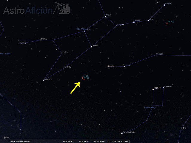 Localización de las galaxias M81 y M82