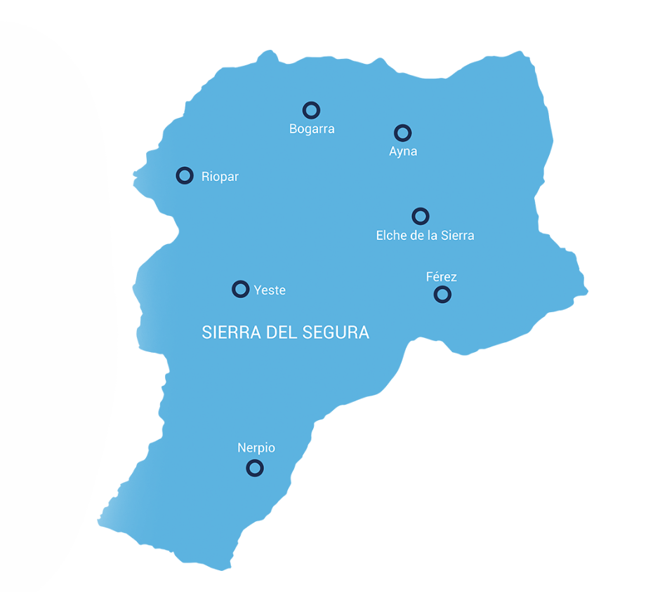 Mapa de lugares para realizar turismo astronómico en la Sierra del Segura