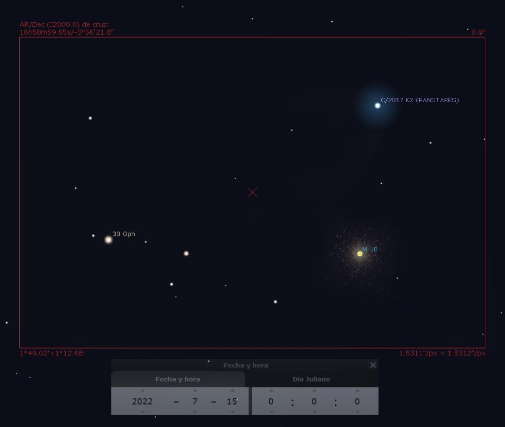 Cometa C/2017 K2 (PANSTARRS) junto A M10