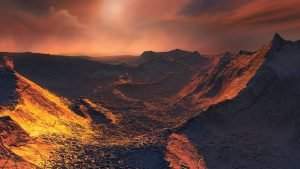 Impresion artistica de la superficie del exoplaneta