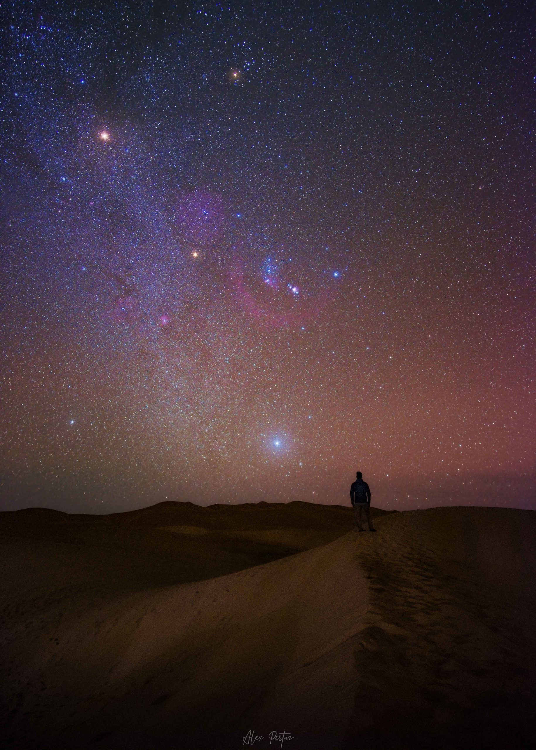 Estrellas en el cielo del desierto de Merzouga (Marruecos)