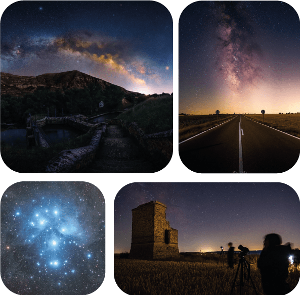 Collage de imágenes del Curso de Astrofotografía